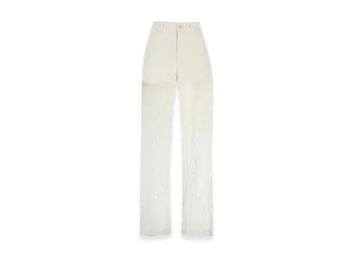 Marine Serre Women's Upcycled Linen Pants "White"