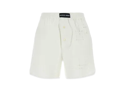 Marine Serre Women's Upcycled Linen Shorts "White"