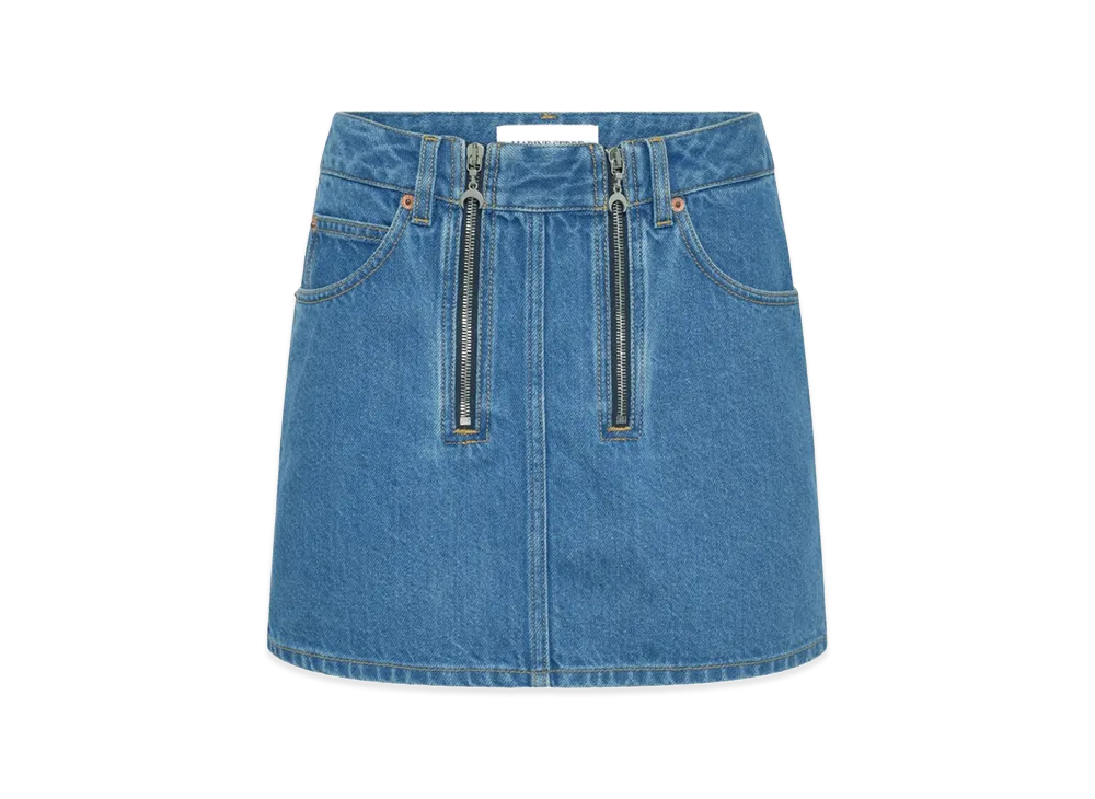 Marine Serre Women's Denim Mini Denim Skirt "Blue"