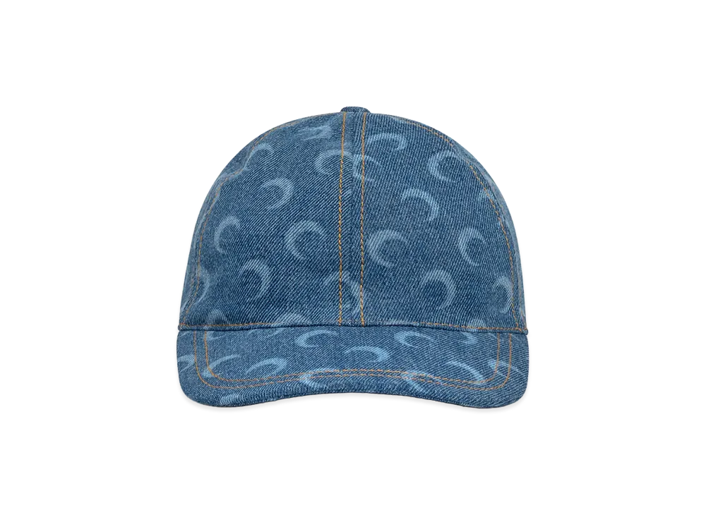 Marine Serre Women's Denim Moon Baseball Cap "Light Blue"