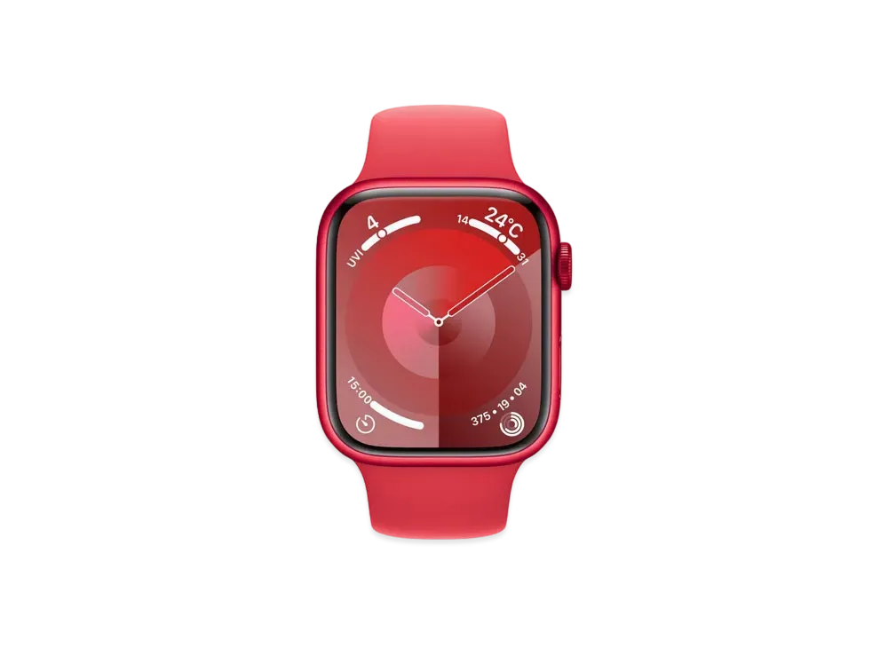Apple Watch Series 9 (GPS Model) 45mm (Product)Red Aluminiumcase (Product)Red Sportsband (S/M) "Red" MRXJ3J/A