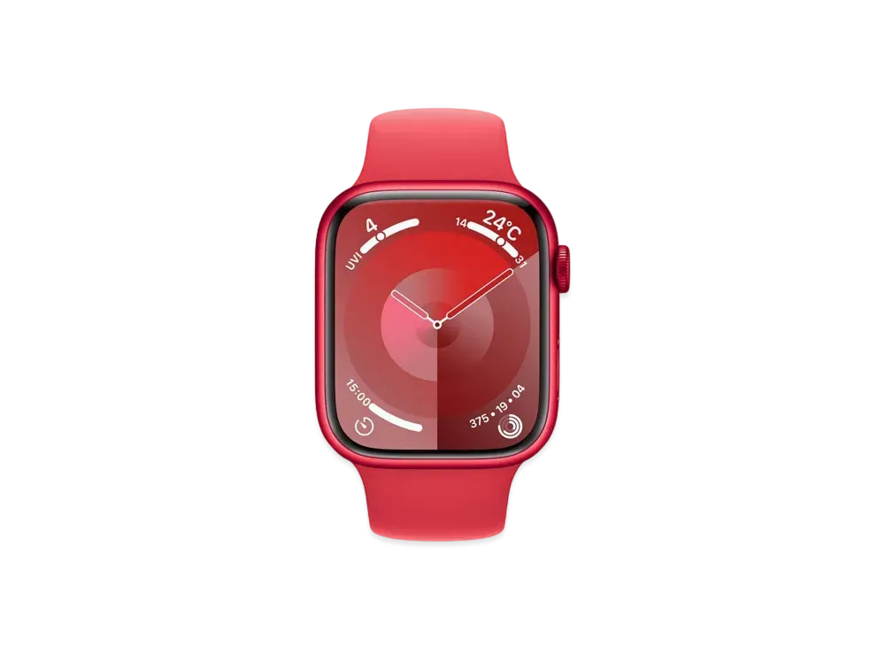 Apple Watch Series 9 (GPS Model) 45mm (Product)Red Aluminiumcase (Product)Red Sportsband (M/L) "Red" MRXK3J/A