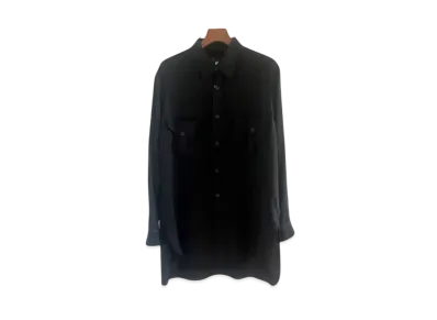 Y's for men 60 Linen Lawn Out Pocket Shirt "Black" MS-B15-341-1S24