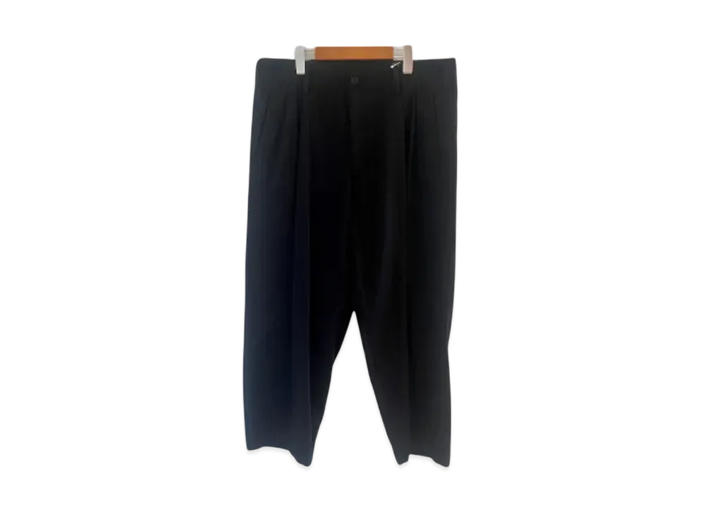 Y's for men Wool Gabardine 12-Tucks Pants "Black" MS-P22-100-2S24