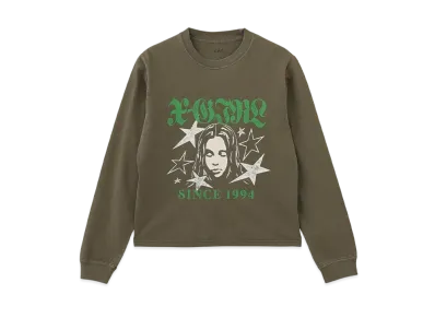 X-Girl Star And Face Logo Faded L/S Tee "Brown"