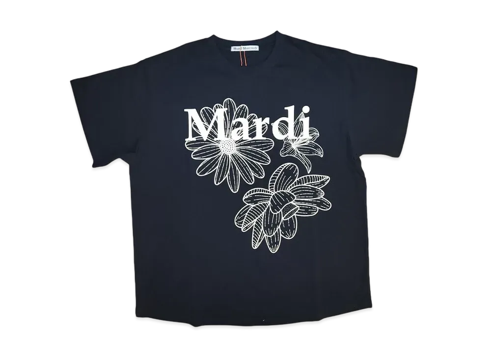 Mardi Mercredi Tshirt Triple Flower "Navy White"