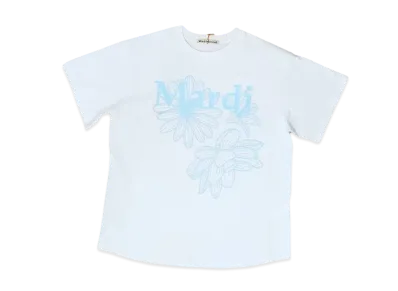 Mardi Mercredi Tshirt Triple Flower "White Skyblue"