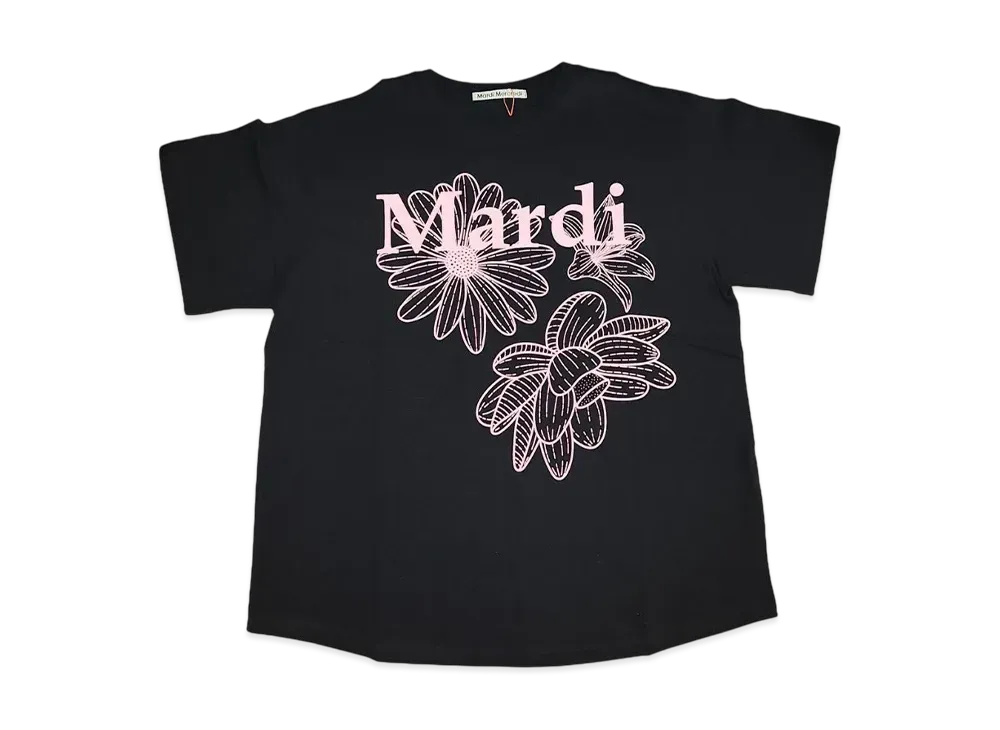 Mardi Mercredi Tshirt Triple Flower "Black Pink"