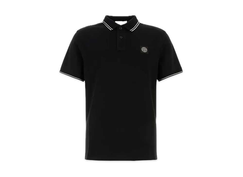 Stone Island Logo Patch Polo Shirt "Black"