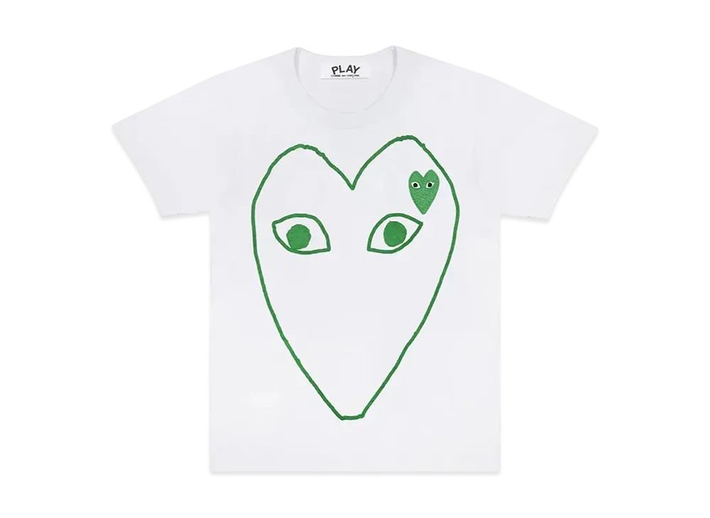 COMME des GARCONS PLAY CDG Unisex Printed Heart T-Shirt "White"
