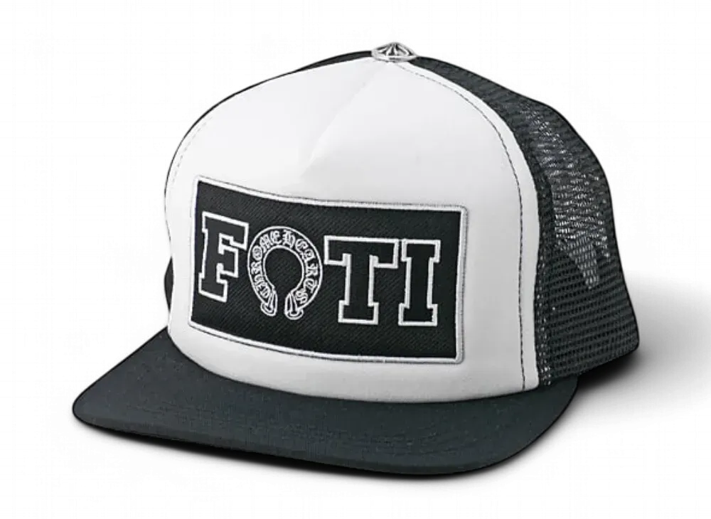 Chrome Hearts Foti Horseshoe Trucker Cap "White/Black"