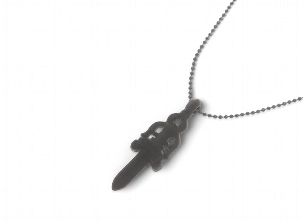 Chrome Hearts Rubber Large Dagger Silicon Necklace "Black"
