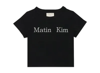 Matin Kim Logo Crop Top Tee "Black"
