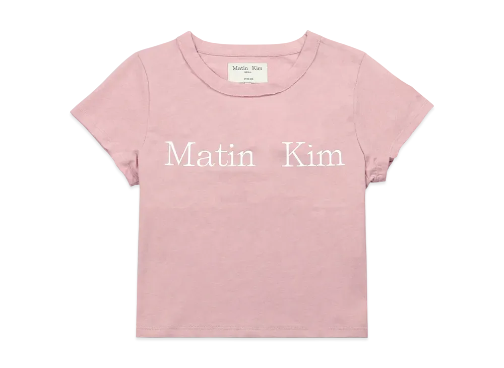 Matin Kim Logo Crop Top Tee "Pink"