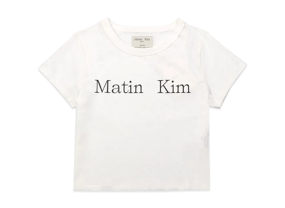 Matin Kim Logo Crop Top Tee "White"