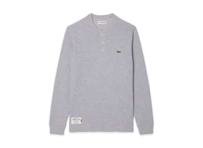LACOSTE Waffle Knit Long Sleeve T-Shirt "Gray"