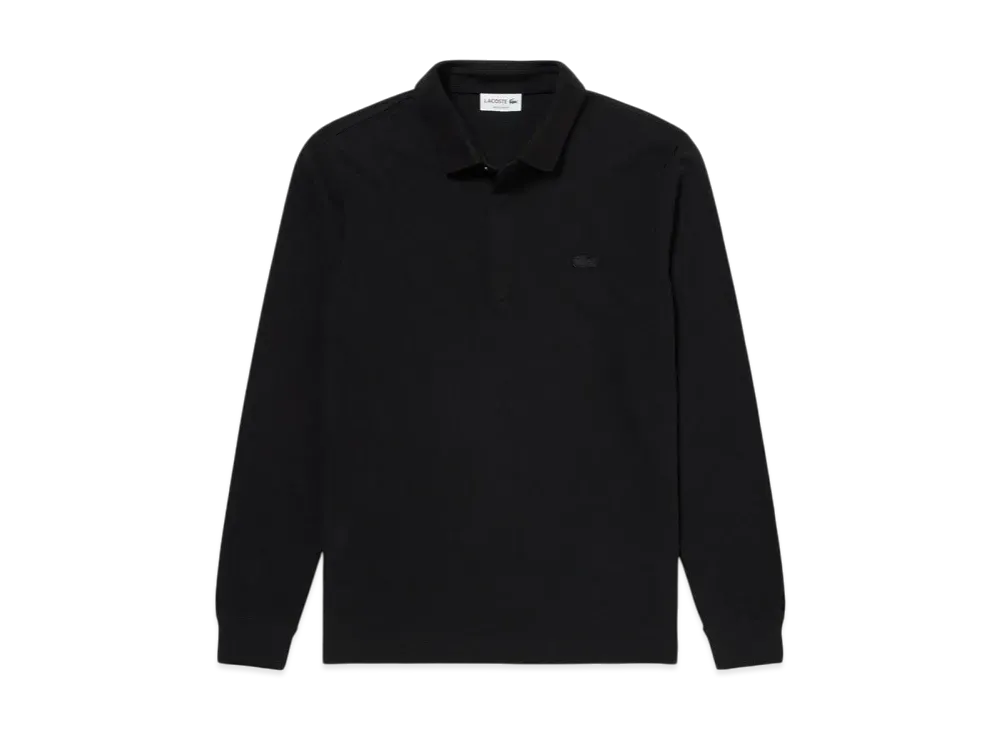 LACOSTE Hiyoku Front Long Sleeve Polo Shirt "Black"