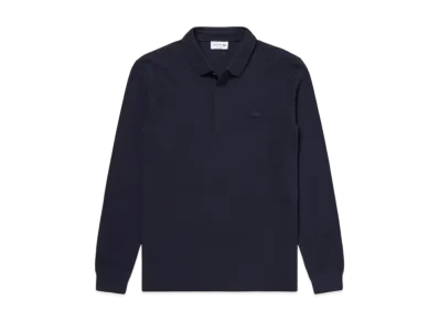 LACOSTE Hiyoku Front Long Sleeve Polo Shirt "Navy"