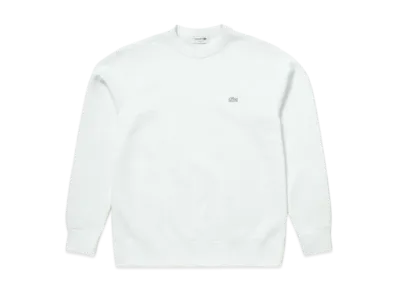 LACOSTE Pique Knit One Tone Crew Neck "White"