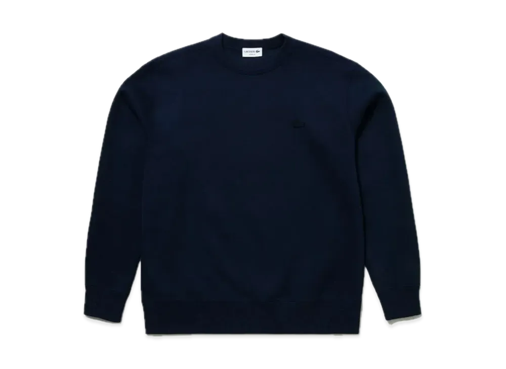 LACOSTE Pique Knit One Tone Crew Neck "Navy"