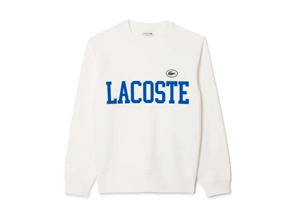 LACOSTE Waffle Knit Long Sleeve T-Shirt "White"