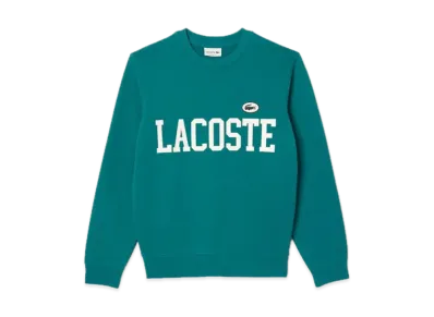 LACOSTE Flocked College Logo Crew Neck Sweatshirt "Emerald Blue"