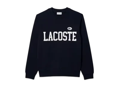 LACOSTE Flocked College Logo Crew Neck Sweatshirt "Navy"
