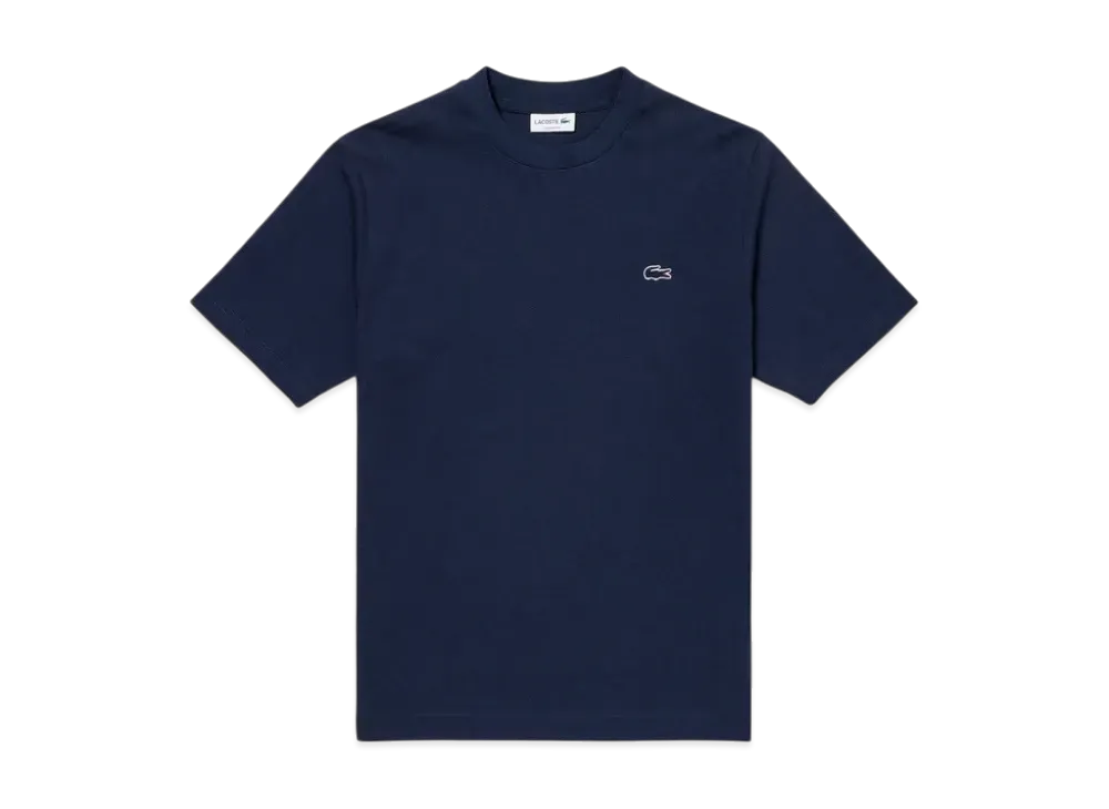 LACOSTE Outline Clock Crew Neck T-Shirt "Navy"