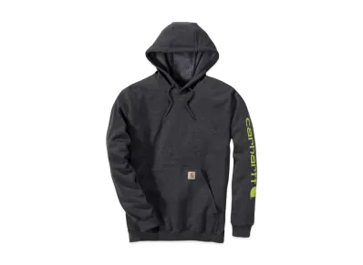 Carhartt Loose Fit Midweight Logo Sleeve Graphic Sweatshirt "Carbon Heather/Brite Lime"