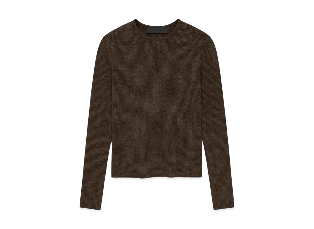 FEAR OF GOD ESSENTIALS Waffled Long Sleeve Sweather "Brown"