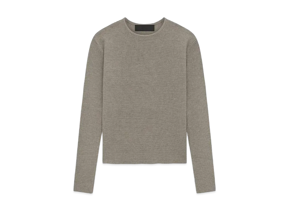 FEAR OF GOD ESSENTIALS Waffled Long Sleeve Sweather "Heather Gray"