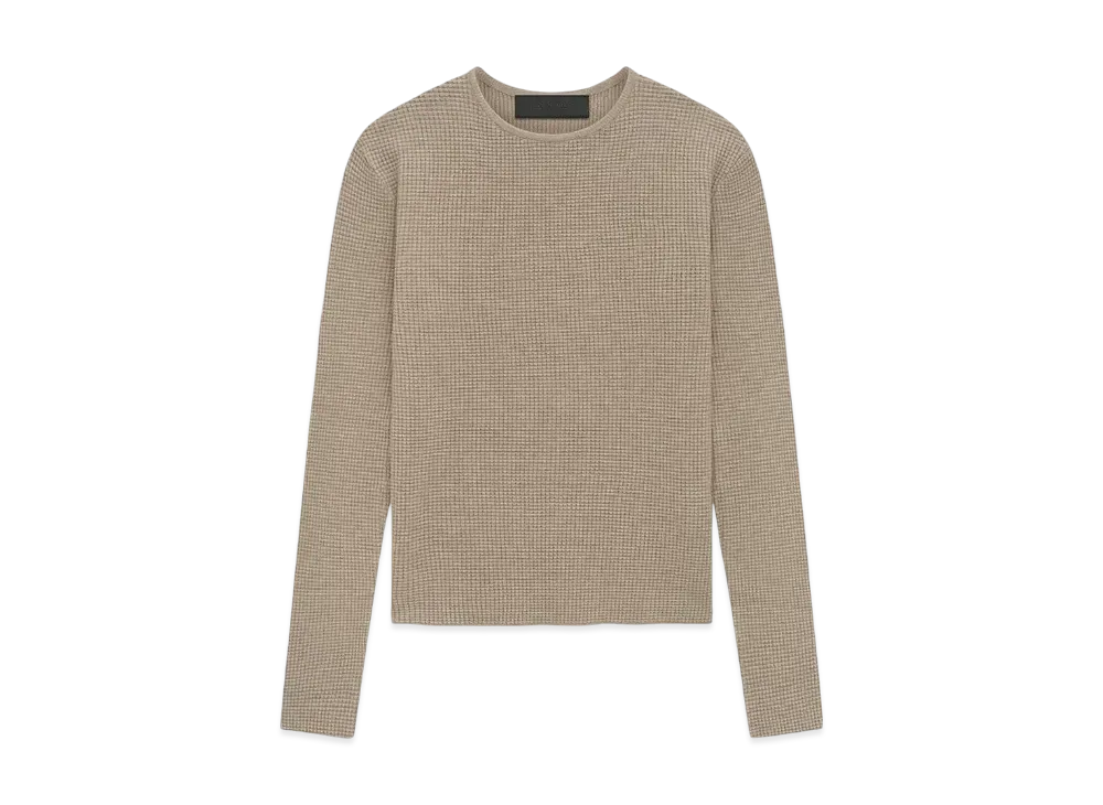 FEAR OF GOD ESSENTIALS Waffled Long Sleeve Sweather "Desert Sand"