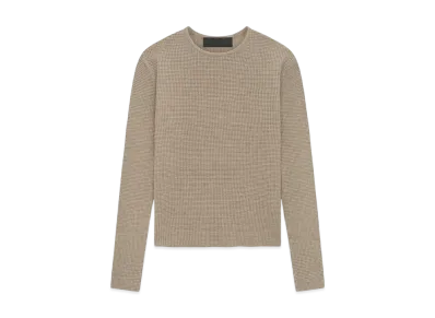 FEAR OF GOD ESSENTIALS Waffled Long Sleeve Sweather "Desert Sand"