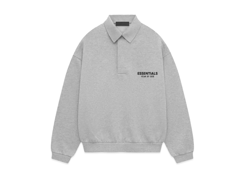 FEAR OF GOD ESSENTIALS Fleece Polo "Light Heather Gray"