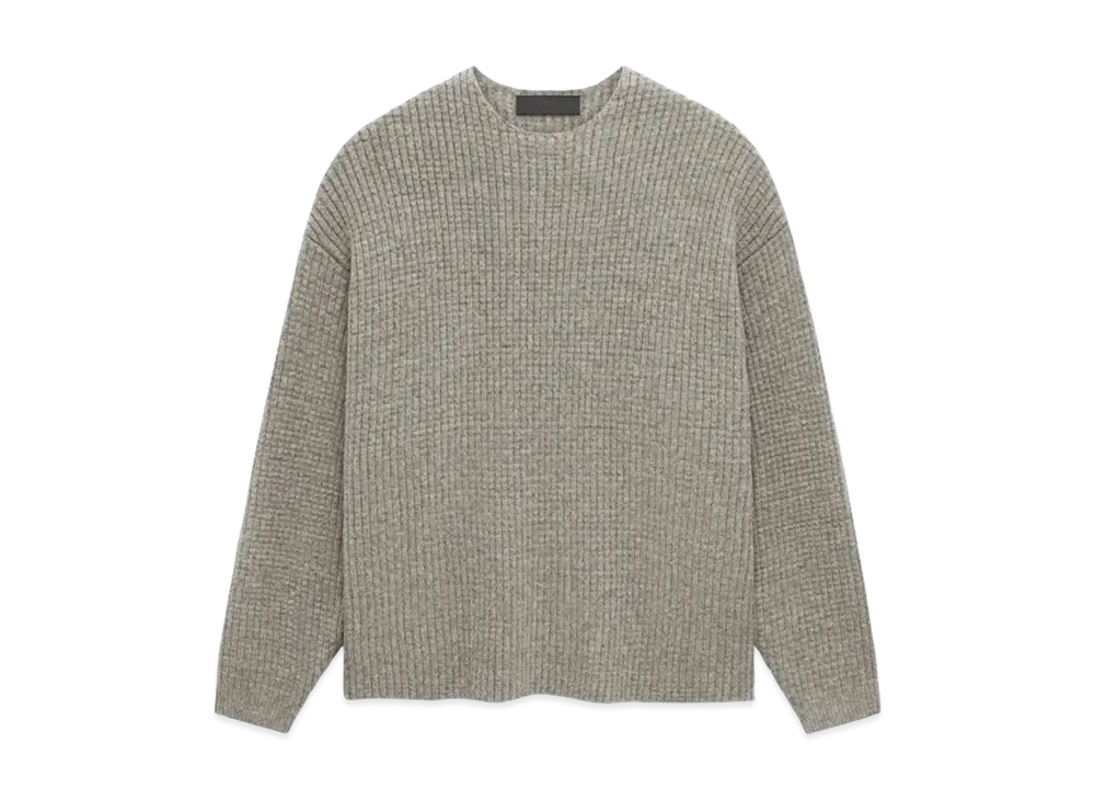 FEAR OF GOD ESSENTIALS Heavy Waffle Crewneck Sweather "Heather Gray"