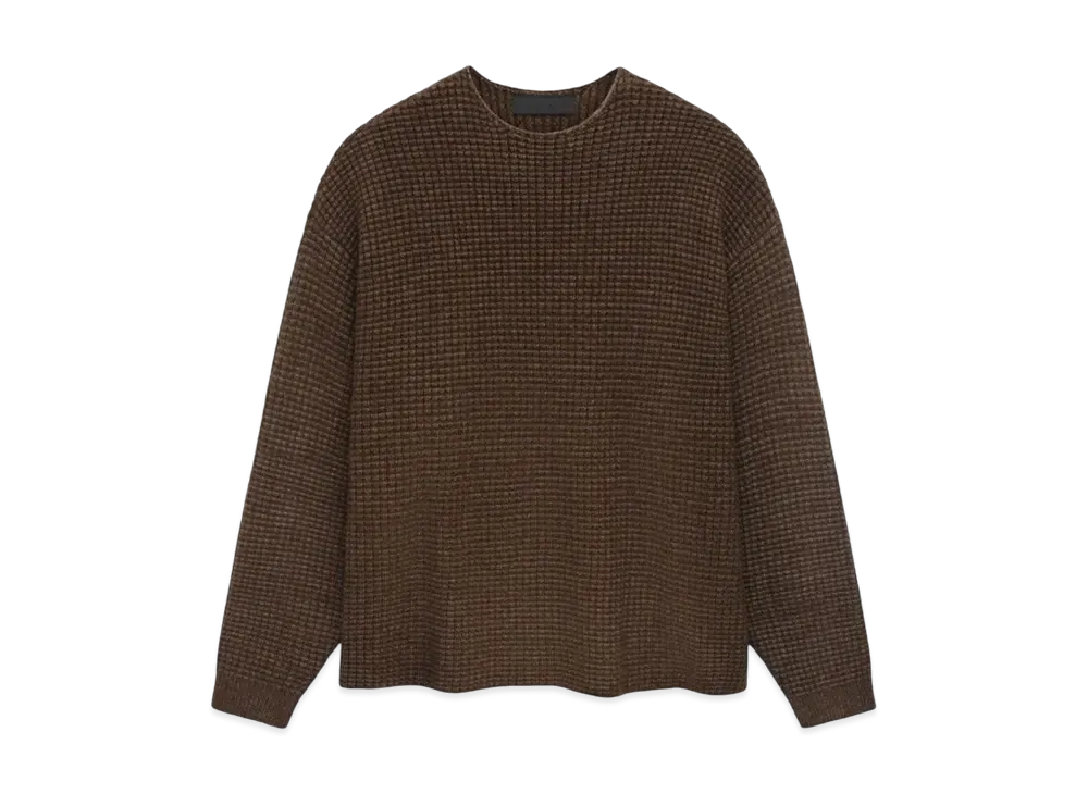FEAR OF GOD ESSENTIALS Heavy Waffle Crewneck Sweather "Brown"