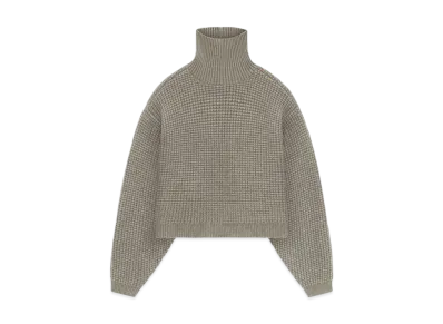 FEAR OF GOD ESSENTIALS Heavy Waffle Cropped Turtleneck "Heather Gray"