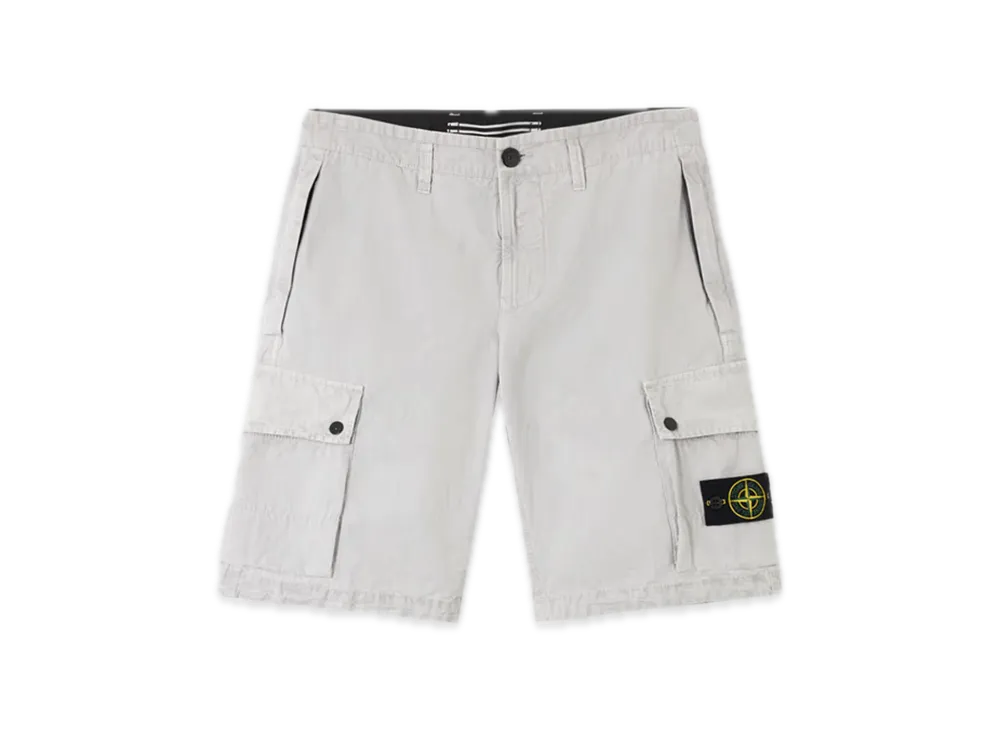 Stone Island L100011 Brushed Organic Cotton Canvas Old Effect "Pearl Grey"