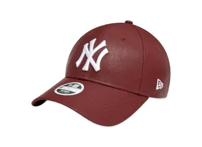 NEW ERA 940 9FORTY Female Crinkled Satin "NY Dark Red Leather"