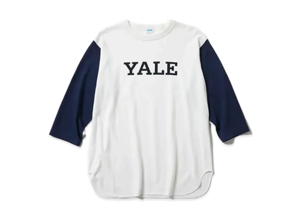 Champion True To Archives V44 Three-Quater Sleeve Beasball Shirt Yale Cornell "Yalenavy"