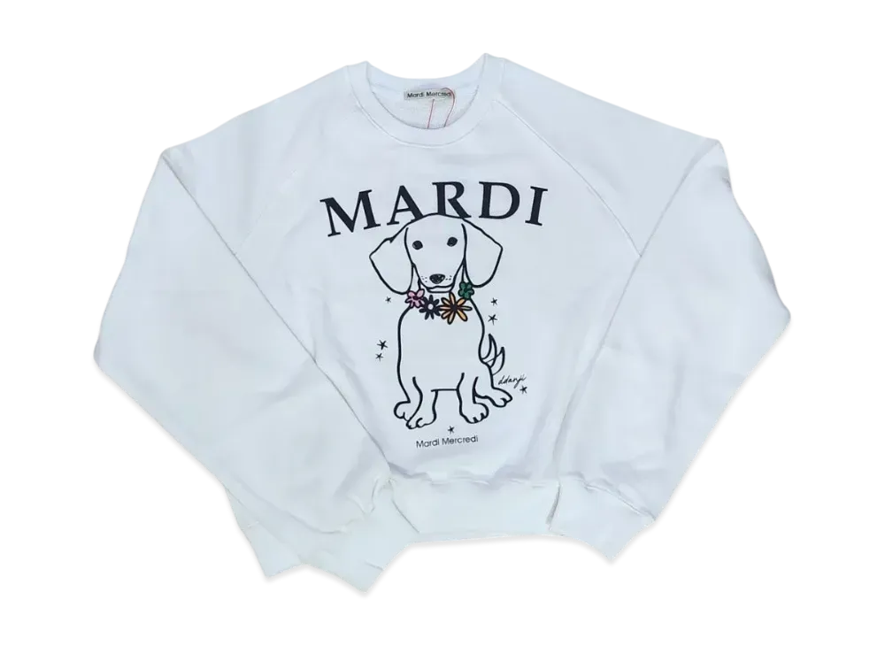 Mardi Mercredi Sweatshirt Swing The Tail Ddanji Flower Necklace Multicolor "White Tangerine"