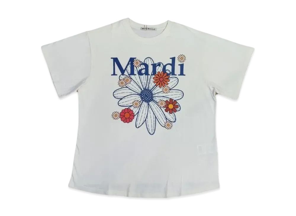 Mardi Mercredi Slim Tshirt Flowermardi Blossom "Cream Vintageblue"