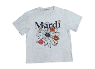 Mardi Mercredi Slim Tshirt Flowermardi Blossom "Oatmeal Black"