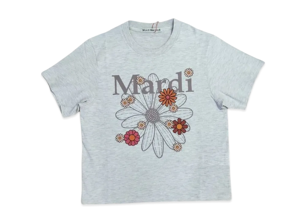 Mardi Mercredi Slim Tshirt Flowermardi Blossom "Oatmeal Taupe"