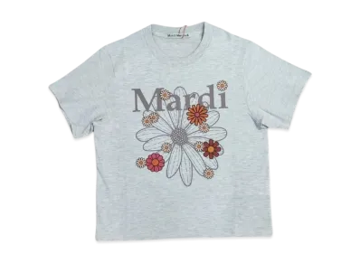Mardi Mercredi Slim Tshirt Flowermardi Blossom "Oatmeal Taupe"