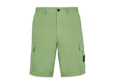 STONE ISLAND Stretch Cotton Bermuda Cargo Short "Light Green"