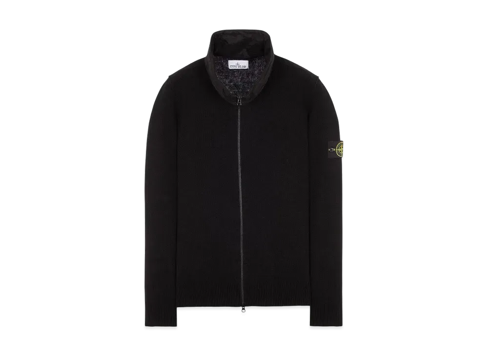 STONE ISLAND Cardigan Zip Sweater Jacket "Black"