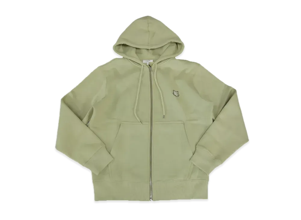 Maison Kitsune Bold Fox Head Patch Comfort Zip Hoodie "Military Green"