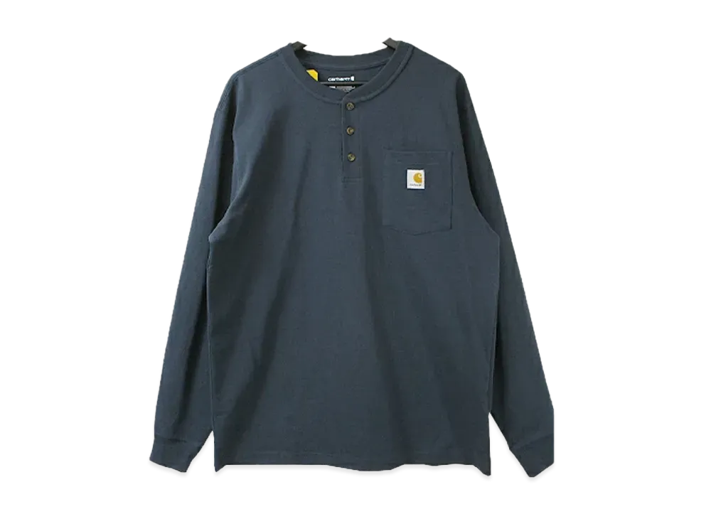 Carhartt Long Sleeve Pocket Henley Neck T-Shirt "Navy"