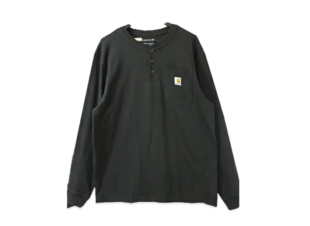 Carhartt Long Sleeve Pocket Henley Neck T-Shirt "Black"